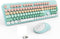 FD 2.4GHz Wireless Keyboard and Mouse Set, Full-Size Keyboard Compatible for Windows/Laptop/PC/Notebook/Smart TV - Blue