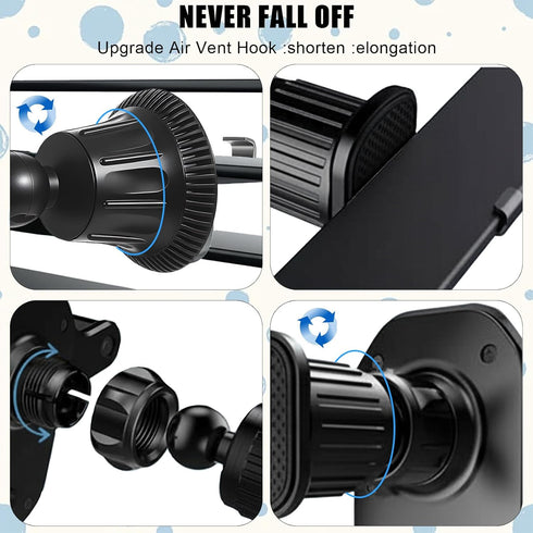 Viliqiou 2 Pack 0.67in/17mm Universal Air Vent Clips for Car Phone Mount with Diameter Joint Ball, Air Outlet Hook Lock