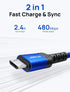 JSAUX Micro USB Cable (2-Pack 3.3FT+6.6FT) Nylon Braided Charger for Galaxy S7, S6, J7, Note 5, Kindle, MP3 - Blue