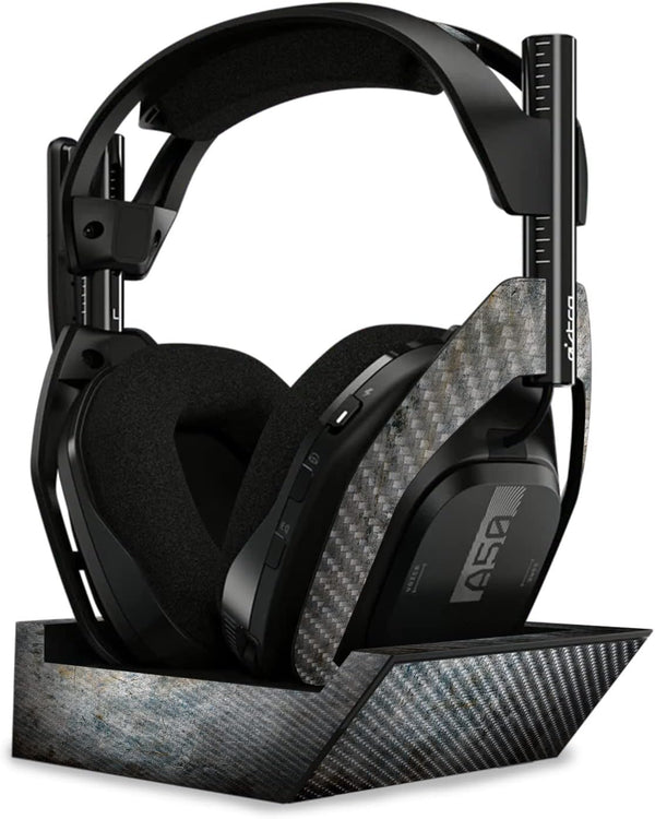 MightySkins Carbon Fiber Skin - Shadow Concrete for Astro A50 Wireless Headphones + Base Station (Gen 4) | Durable