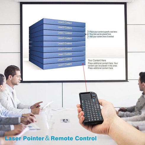 Rii Mini Wireless Keyboard with Touchpad & QWERTY, Bluetooth & 2.4G Connection, Backlit Portable Keyboard with Laser