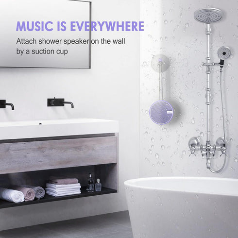 INSMY C12 IPX7 Waterproof Shower Bluetooth Speaker, Portable Small Speaker, Speakers Bluetooth Wireless Loud Clear