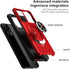 for TCL 40 XE 5G, TCL 40 X 5G (T609DL) - Shockproof Protective Phone Case w/Ring Stand - RS7 Red