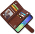 Asuwish Wallet Case for Samsung Galaxy S10 Plus - Brown Leather Flip with Tempered Glass & Card Holder Stand.