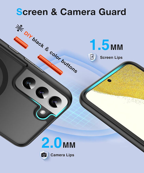 [NO.1 Magnetic Case for Samsung Galaxy S22 with MagSafe, Translucent Matte, Anti-Fingerprint, Military Grade Drop