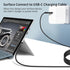 10ft Surface Connect to USB-C Charging Cable Compatible for Microsoft Surface Pro7 Go2 Pro6 5/4/3 Surface Laptop1/2/3 & Surface Book, Black Male, Works with 45W 15V3A USBC Charger (Black TVP)