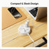 Flat Plug Power Strip with USB Ports, NTONPOWER Nightstand Charging Station, 5ft Short Extension Cord, White