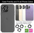 iPhone 12 Pro, 12 Mini Camera Lens Protector - 2 Sets Tempered Glass Cover with Metal Ring, Case Friendly (Black)