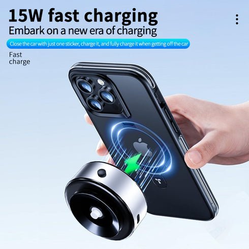 Suction Magnetic Phone Wireless Car Mount Charger - Strong Vacuum Suction for Car, Gym, Mirror, Shower Phone Holder
