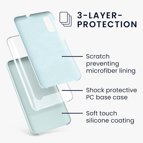 kwmobile TPU Silicone Case for Samsung Galaxy A50, Soft Finish Phone Cover in Cool Mint