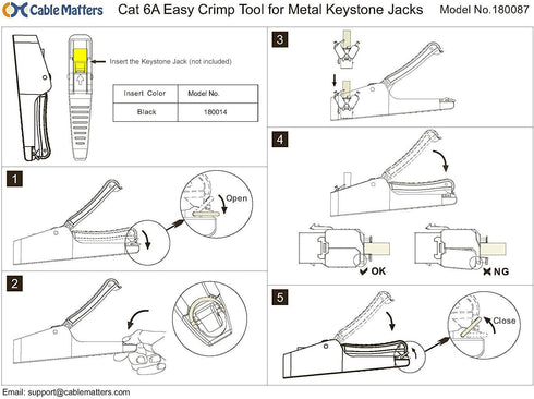 Cable Matters Easy Crimp Tool - for Cat6A, Cat 6A Shielded Metal Keystone Jacks