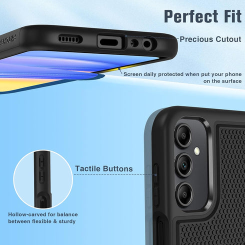 FNTCASE Dual Layer Heavy Duty Case for Samsung Galaxy A15-5G, Shockproof Rugged with Non-Slip Textured Back (2024, 6.5