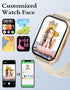 RUIMEN Smart Watches for Women Men, 1.8" Fitness Tracker with Heart Rate Monitor, Waterproof, 2 Bands, Milky White