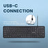 Perixx PERIBOARD-210C Wired Full-Size USB C Keyboard with Quiet Scissor Keys - Compatible with Mac, Windows, Tablets