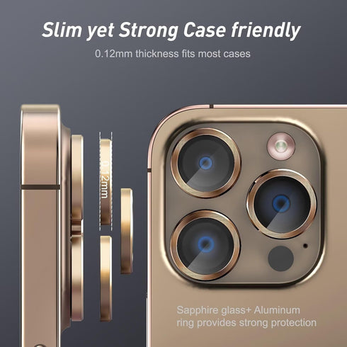 Jeluse 3X2 Pack Camera Lens Protector for iPhone 16 Pro Max/16 Pro/14 Pro Max/14 Pro, 9H Tempered Glass Cover with