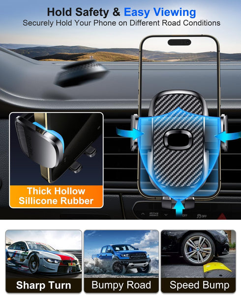 Military-Grade 360° Suction Cup Car Phone Holder, Universal Accessories for Air Vent, Dashboard, Windshield