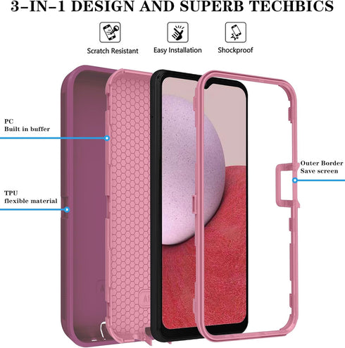 ONOLA Phone Case for Samsung Galaxy A14 5G, 2 Pack with HD Screen Protector, Durable Shockproof Cover