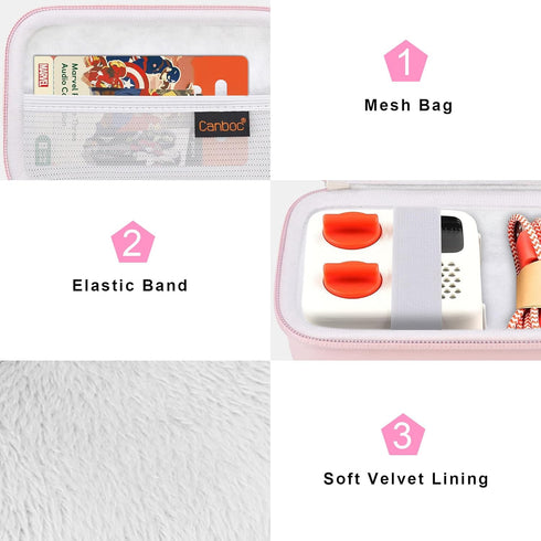 Canboc Carrying Case: Compatible with Yoto Mini Bluetooth Travel Audio & Music Player, Mesh Pocket for Audiobook Cards,