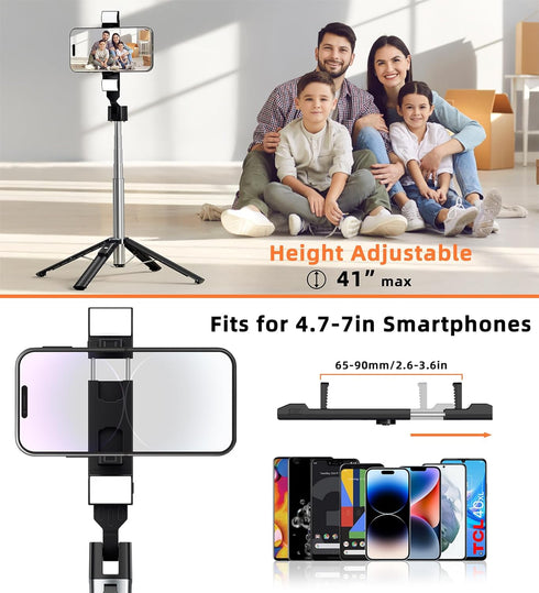 Digitgarden 41" 2 3 9 Selfie Stick Tripod for iPhone & Android, Phone Tripod Stand with Wireless Remote, Extendable