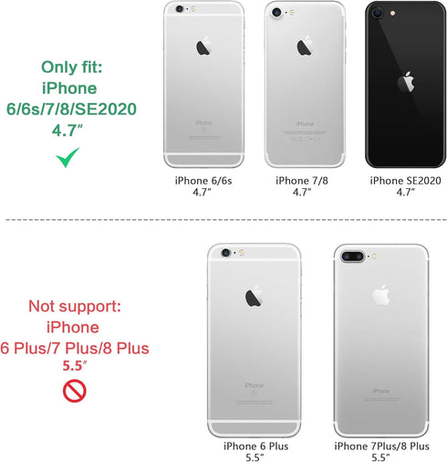 Shockproof Drop Test Case for iPhone SE 2020 with Screen Protector, Lightweight Protective Cover for iPhone 6/6s/7/8/SE