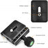 UTEBIT 50mm Arca Swiss Quick Release Plate, Aluminum QR Clamp Adapter with 3/8"&1/4" Screw Hole, Built-in Bubble Level