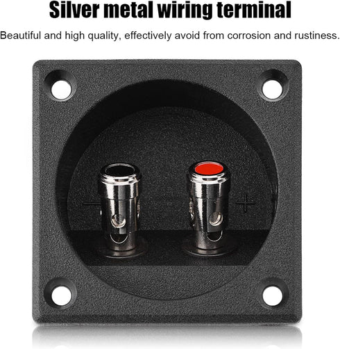 Speakers Terminal Box, Push Spring Type 2 Binding Post Cable Connector for DIY Home Car Stereo Speaker & Subwoofer