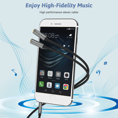 Headphone Splitter, 3.5mm Extension Cable Audio Stereo Y Splitter, Male to Female Dual Headset Jack Adapter