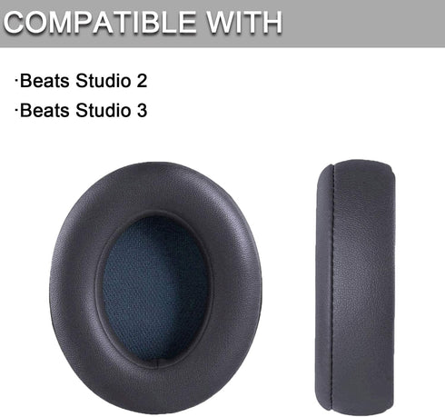 Replacement Ear Pads for Beats Studio 2 & 3 Wired & Wireless Headphones, Cushions with Memory Noise Isolation Foam
