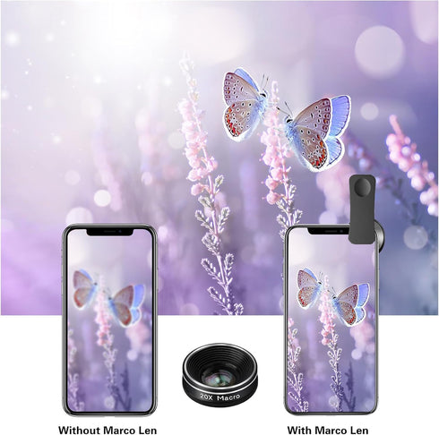 Phone Camera Lens, Godefa 3 in 1 Kit - 205° Fisheye, Macro, 120° Wide Angle Clip on Lens for Smartphones