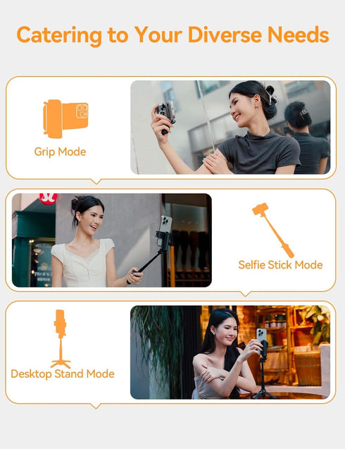 Takerers 4-in-1 Tripod360 Portable Selfie Stick Tripod with RemotePocket Size Extendable Cell Phone Rotation Mini