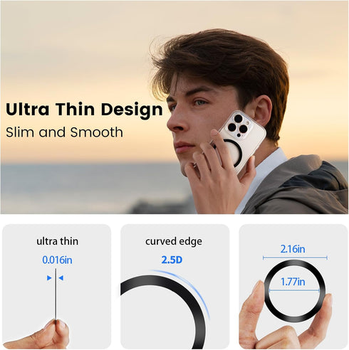 WDBmla 3Black for MagSafe Ring Sticker,Universal Metal Ring Compatible with MagSafe Accessories