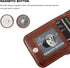 KIHUWEY iPhone 15 Case Wallet with Credit Card Holder, Premium Leather Magnetic Clasp Kickstand (Brown)