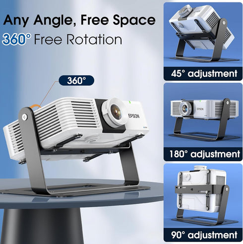 DAWASAPAT Desktop Foldable Stand, Universal Projector Ceiling Mount with Adjustable Plate Arms, Wall Mount with Cable