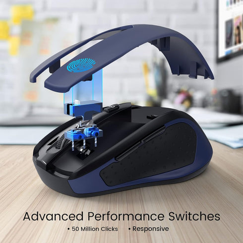 Wireless Mouse, D-09 Computer Mouse USB Cordless Mice for Laptop, 5-Level 2400 DPI, Portable for PC Mac