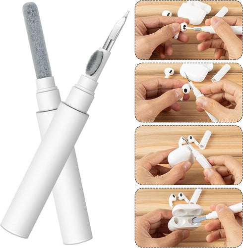 2pcs Airpod Cleaner Kit, Multi-Function Cleaner for Airpods, Bluetooth, Camera, Earphone, Computer (White)