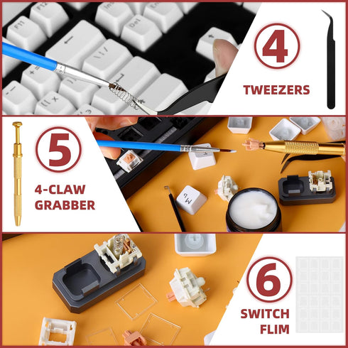 YIMAGUJRX RUNJRX Keyboard Lube Kit JRX 205G0 0.53oz/15g, Switch Film for MX Kailh Gateron Switch, Keycap Puller,