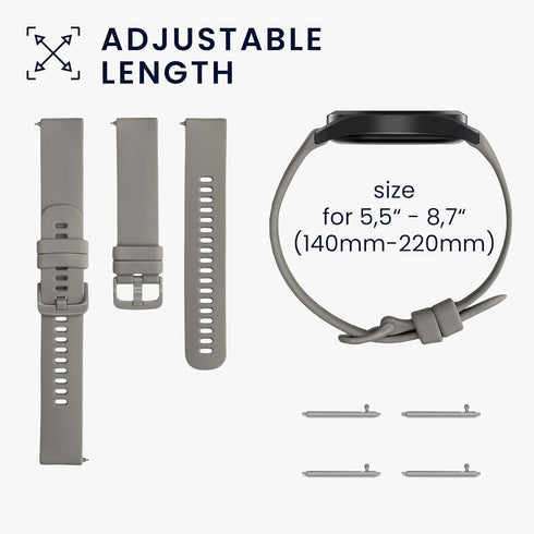 kwmobile Straps Compatible with Garmin Venu Sq 2 Music/Sq 2, 2x Replacement Silicone Watch Bands - Black/Grey