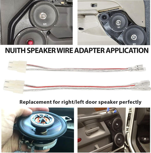 Speaker Wiring Harness Connector Adapter Compatible with GM GMC Sierra Yukon S10 Chevrolet Suburban Impala Corvette 1973-1994 Install Aftermarket Front Rear Door Speaker Cable Plug 2 PC
