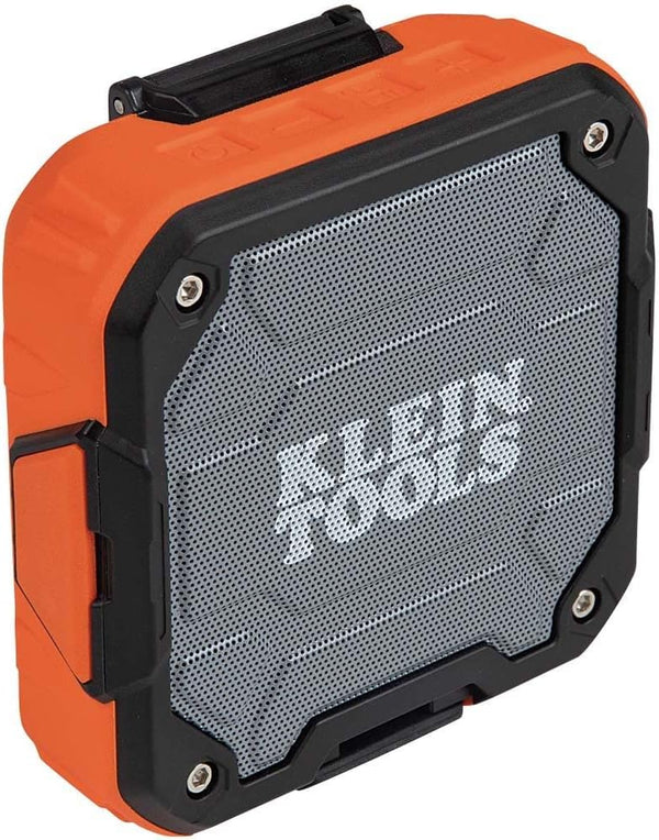 Klein Tools AEPJS2 Bluetooth Speaker, Wireless, Rechargeable, Magnetic Strip, 10 Hr Run Time, IP54