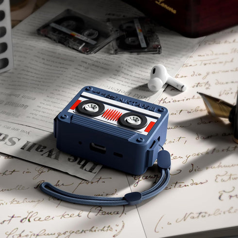 Filoto Cassette Tape Case Cover for Airpods Pro 2 - Cute Soft Silicone Protective Skin Cover with Cleaner Kit