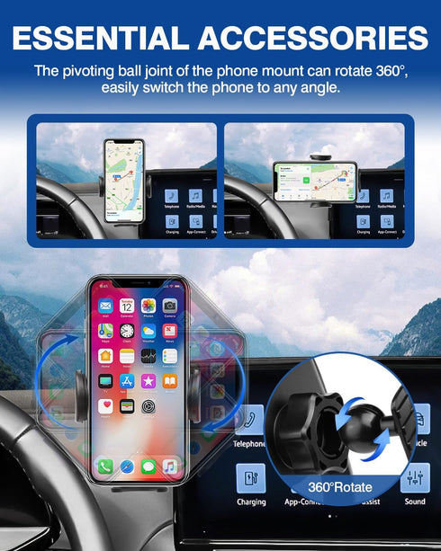 Autorder Car Phone Holder for 2020-2025 Volkswagen ID.4 - 12-Inch Screen Cell Phone Mount with 360 Degree Rotation