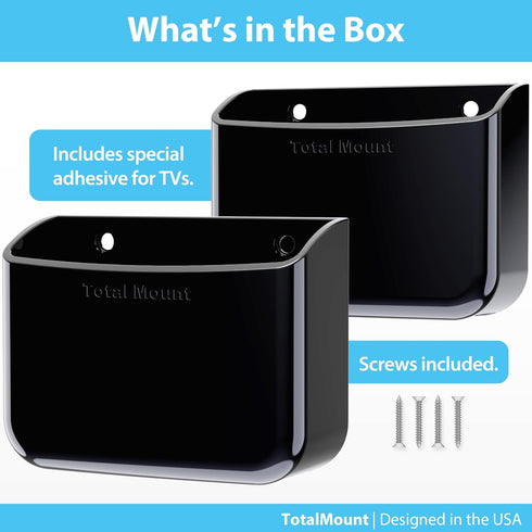 TotalMount Universal Remote Control Holder, Attaches to Wall or Back of TV, Compatible with All TV Remotes, Large Two