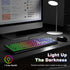 Atelus Large Print Backlit Keyboard, USB Wired Computer Keyboard, Full Size Keyboard with Rainbow Illuminated LED