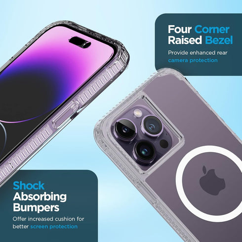 Case-Mate Tough Plus iPhone 14 Pro Max Case - Clear, 15ft Drop Protection, Compatible with MagSafe, Shockproof Cover
