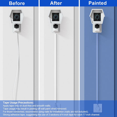 Cord Hider Wall for One Cord - 136in Cable Cover for Wires on Wall, Easy Install Cable Management