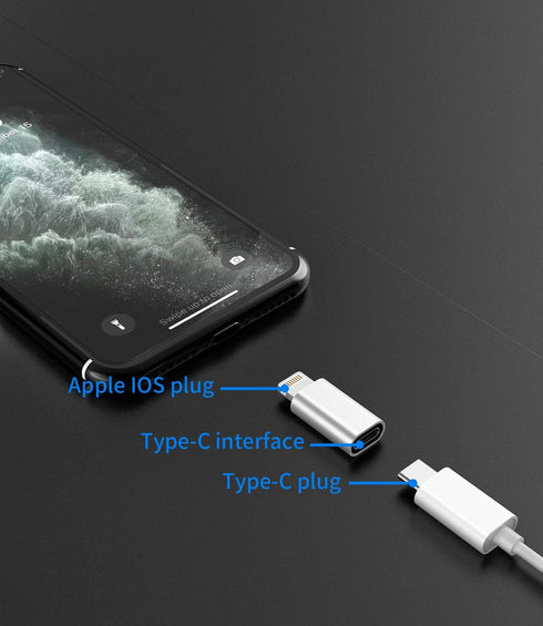 USB C to Lightning Adapter (3 Pack) - Fast Charge PD, Type-C Female to Lightning Male, Compatible with iPhone 13/12/11