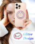 LISEVO 17 16 15 14 13 Phone Ring Holder Compatible with MagSafe - Magnetic Cell Phone Grip for Women Glitter Magnet