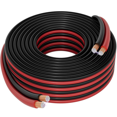 HiFind 12/2 Gauge 20 FT Red Black Hookup Electrical Wire Cable LED