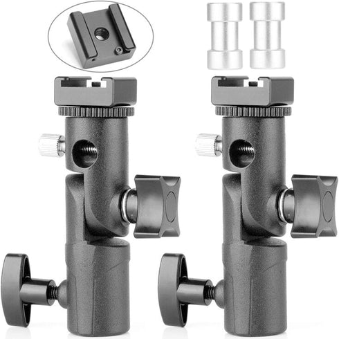 Updated Flash Bracket-ChromLives Light Stand Mount, Cold Shoe Flash Stand for DSLR Camera, Photography Umbrella