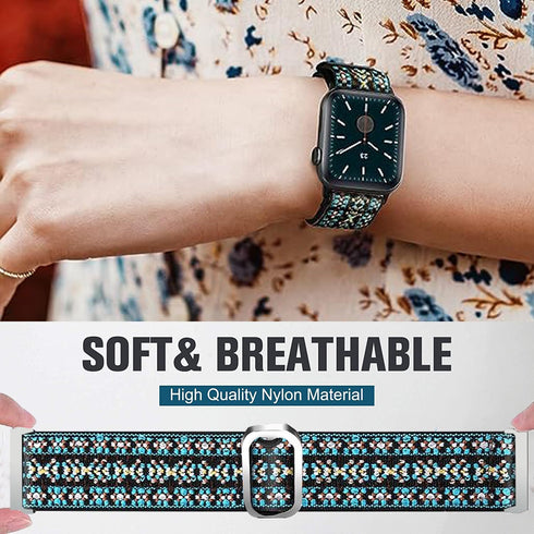 ID208 Plus Smart Watch Band, Lamshaw Stretch Nylon Adjustable Replacement Strap for Men & Women Compatible with Quican